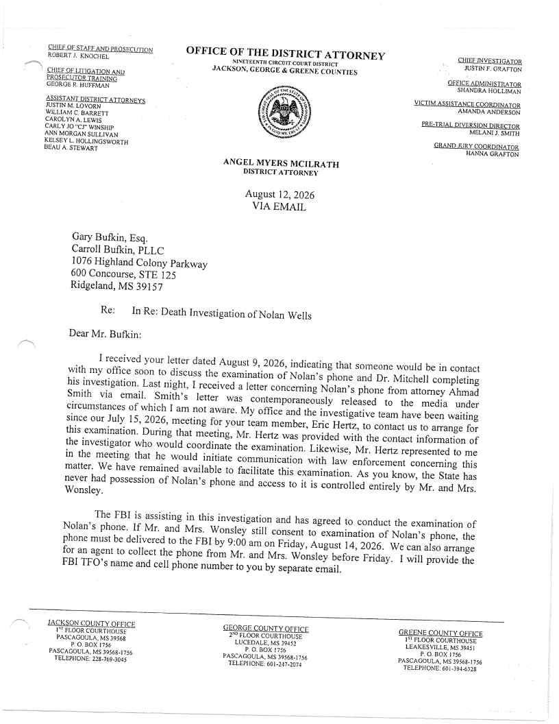 Released correspondence · page 6 from the district attorney's September 18 release