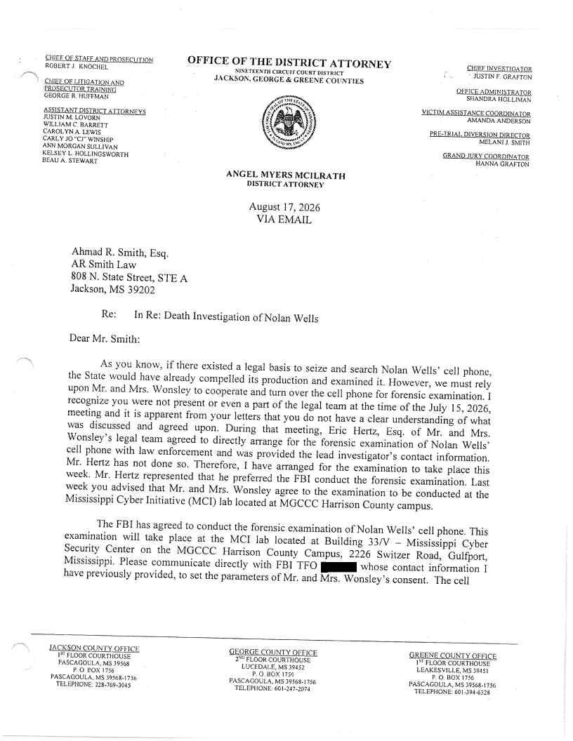 Released correspondence · page 13 from the district attorney's September 18 release