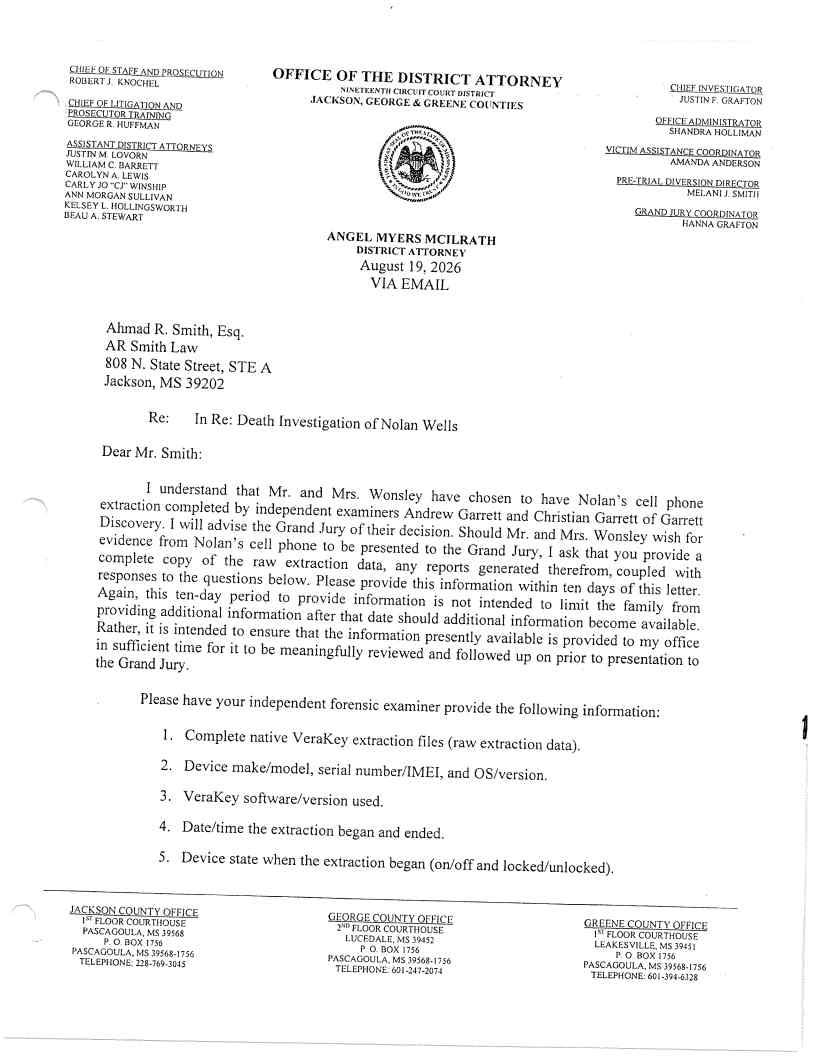 Released correspondence · page 17 from the district attorney's September 18 release