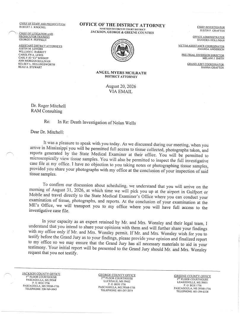 Released correspondence · page 19 from the district attorney's September 18 release