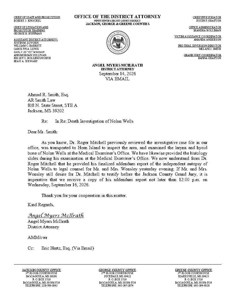 Released correspondence · page 30 from the district attorney's September 18 release