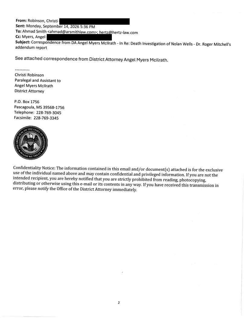 Released correspondence · page 32 from the district attorney's September 18 release